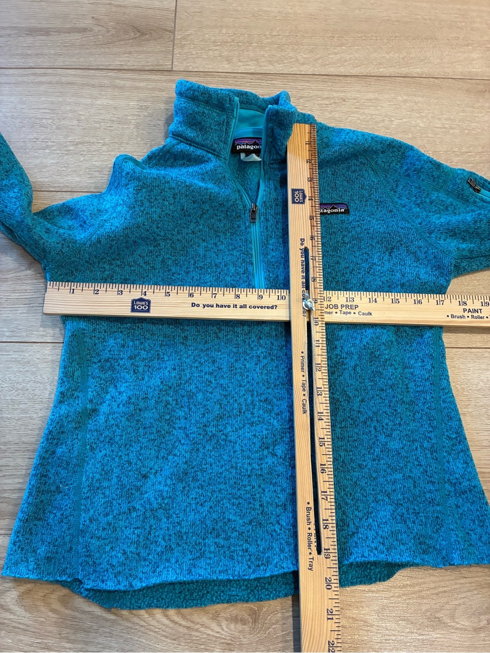 Patagonia Women’s Better Sweater Blue Heathered Quarter Zip Size S *FLAW - Picture 4 of 5